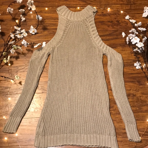 shoulderless sweater dress